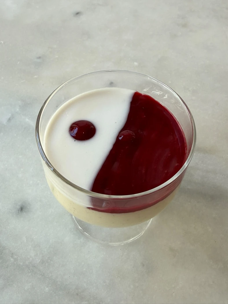 Raspberry coconut panna cotta